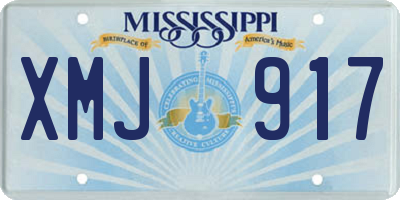 MS license plate XMJ917