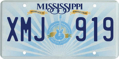 MS license plate XMJ919