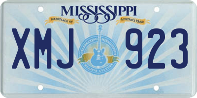 MS license plate XMJ923