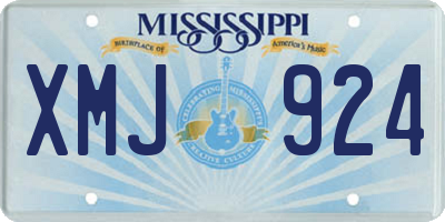 MS license plate XMJ924
