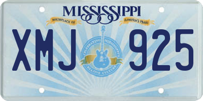 MS license plate XMJ925