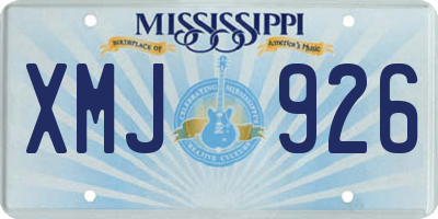 MS license plate XMJ926