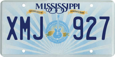 MS license plate XMJ927
