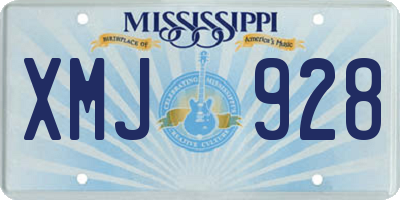 MS license plate XMJ928