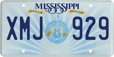 MS license plate XMJ929
