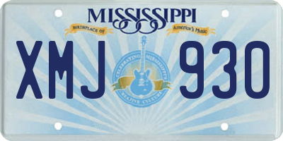 MS license plate XMJ930