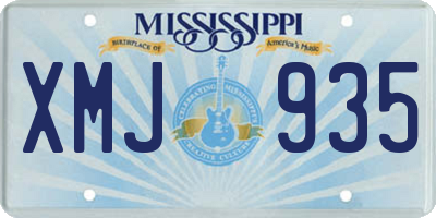 MS license plate XMJ935