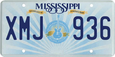 MS license plate XMJ936
