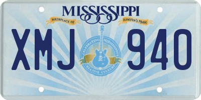 MS license plate XMJ940