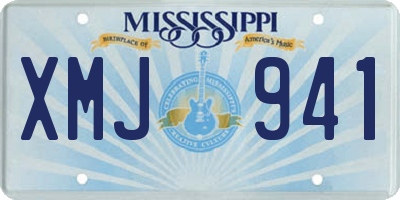 MS license plate XMJ941