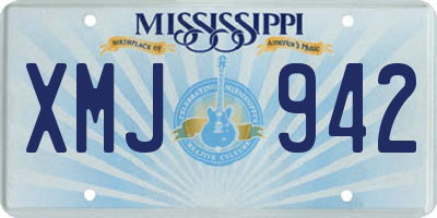 MS license plate XMJ942