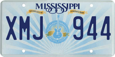 MS license plate XMJ944
