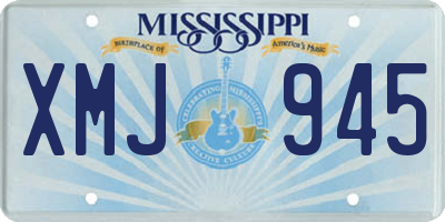 MS license plate XMJ945