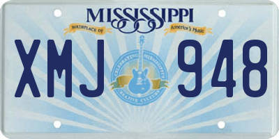 MS license plate XMJ948