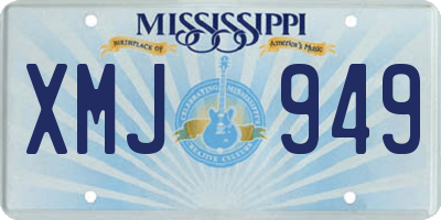 MS license plate XMJ949