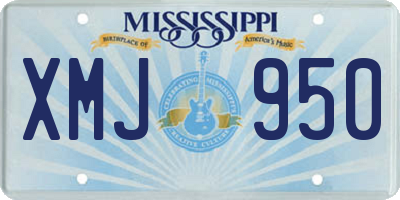 MS license plate XMJ950
