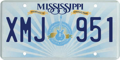 MS license plate XMJ951