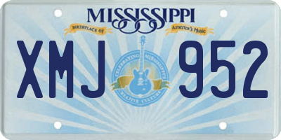 MS license plate XMJ952