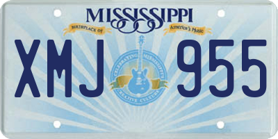 MS license plate XMJ955