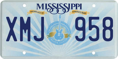 MS license plate XMJ958