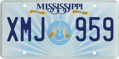 MS license plate XMJ959