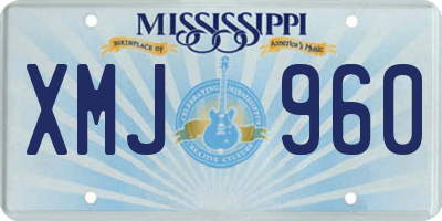 MS license plate XMJ960