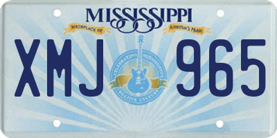 MS license plate XMJ965