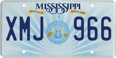 MS license plate XMJ966