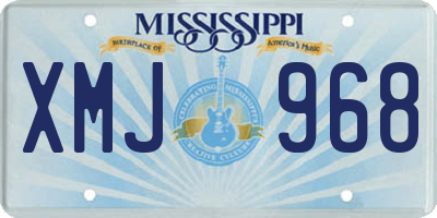 MS license plate XMJ968