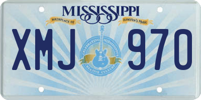 MS license plate XMJ970