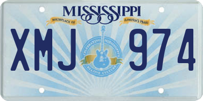 MS license plate XMJ974