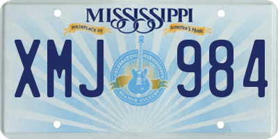 MS license plate XMJ984