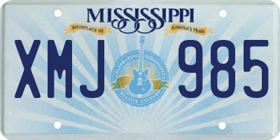 MS license plate XMJ985