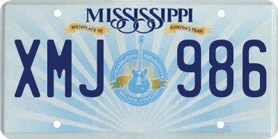 MS license plate XMJ986