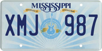 MS license plate XMJ987
