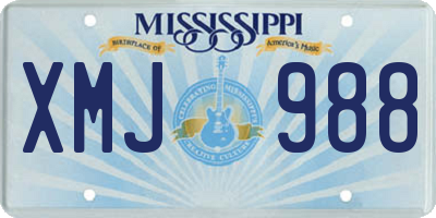 MS license plate XMJ988