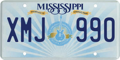 MS license plate XMJ990