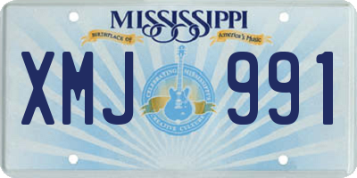 MS license plate XMJ991