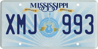 MS license plate XMJ993