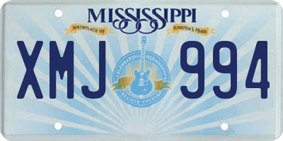 MS license plate XMJ994