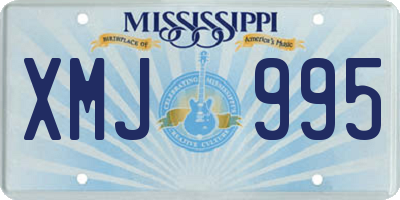 MS license plate XMJ995