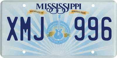 MS license plate XMJ996