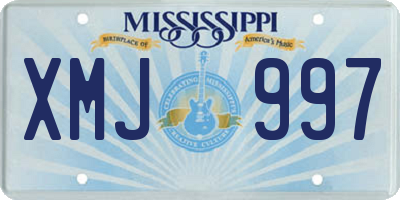 MS license plate XMJ997