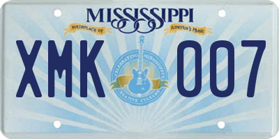 MS license plate XMK007