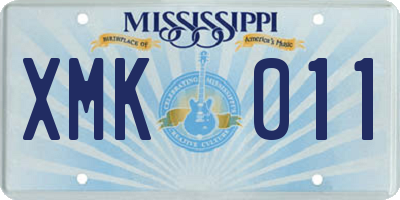 MS license plate XMK011