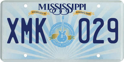 MS license plate XMK029