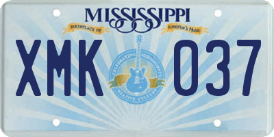 MS license plate XMK037