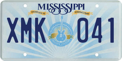 MS license plate XMK041