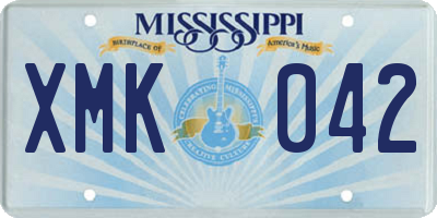 MS license plate XMK042