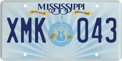 MS license plate XMK043